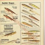 This is an ad from the 1985 Toledo Tackle factory Outlet Catalog. Shows the devils Horse F-100, C1000 Toothpick, F-1000 Carrot Top, RB-1200 and DRB-1200 Rogues.