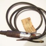 Smithwick's desk at the estate sale. It is an air powered screw driver used in the factory to put the screws in the hook hangers on the lures. It had been repaired and still has the repair tag on it. THANK YOU Travis Houston for sending this to add to the growing Smithwick collection.