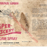 This is a label from a spray can of Worm Scent.