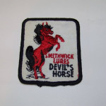 This patch shows up in the color chart from the 1980's. It is 3" high and 2 1/2" wide.