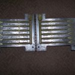 Mold for Rubber Worms
Smithwick got into the business of making Rubber Worms with the purchase of Championship Tackle Co. in 1972. You will see the rubber worms in the Smithwick catalogues up to late 1970's and early 1980's. This mold is for the 6" Fluttertail worm.